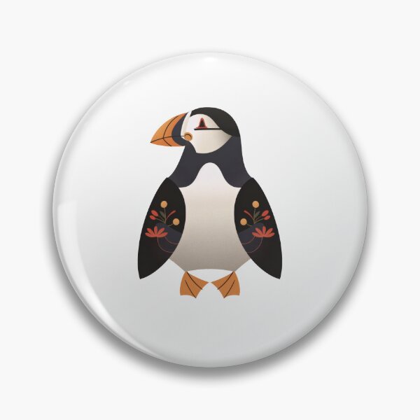 Item preview, Scandinavian Folk Art, Floral Puffin designed and sold by xiao xuans.