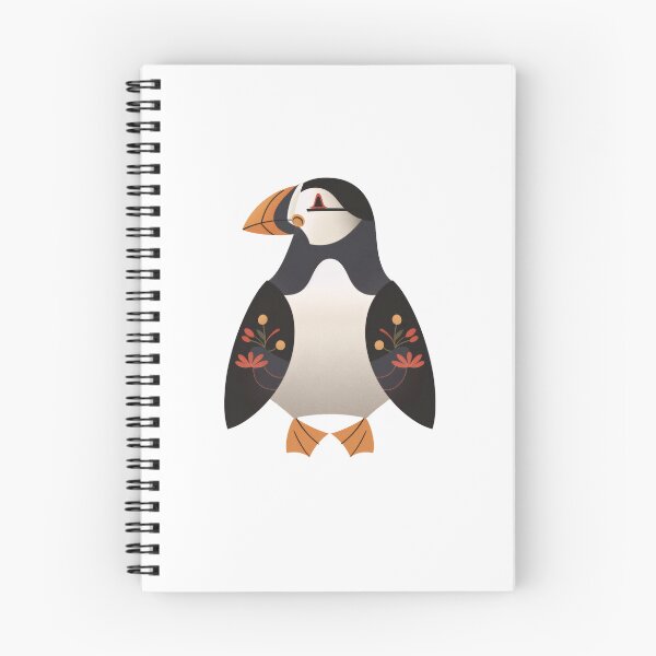 Item preview, Scandinavian Folk Art, Floral Puffin designed and sold by xiao xuans.