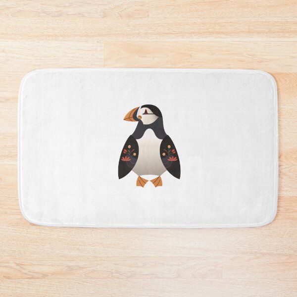 Item preview, Scandinavian Folk Art, Floral Puffin designed and sold by xiao xuans.