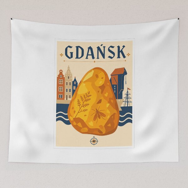 Item preview, Gdansk Amber Baltic Travel Poster designed and sold by Beyond Destinations.