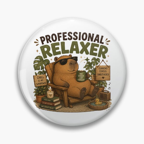 Item preview, Professional Relaxer Capybara with Coffee Funny Chill Mode Animal Design designed and sold by RJACreative.