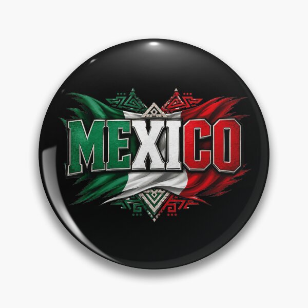 Item preview, Proud Mexico Flag Aztec Tribal Pattern Heritage Independence Day Graphic Art designed and sold by ObukiLantara.