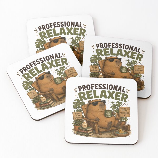 Item preview, Professional Relaxer Capybara with Coffee Funny Chill Mode Animal Design designed and sold by RJACreative.