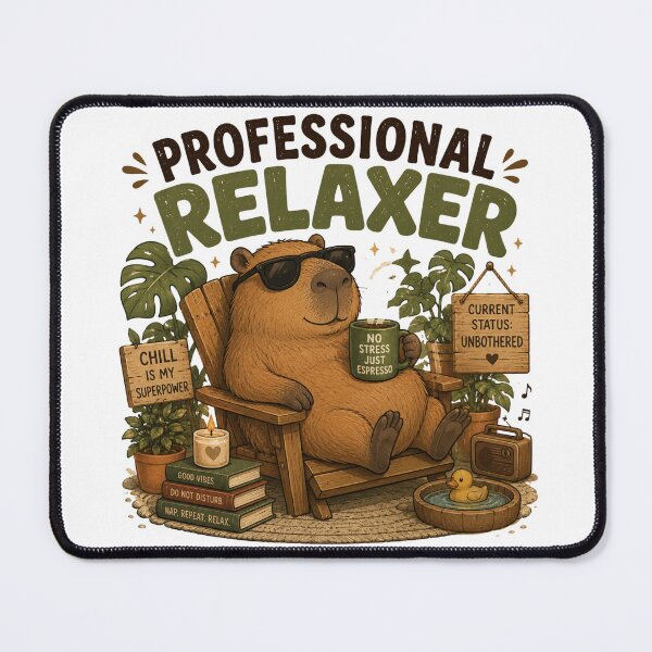 Item preview, Professional Relaxer Capybara with Coffee Funny Chill Mode Animal Design designed and sold by RJACreative.