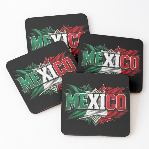 Item preview, Proud Mexico Flag Aztec Tribal Pattern Heritage Independence Day Graphic Art designed and sold by ObukiLantara.