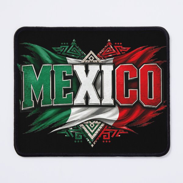 Item preview, Proud Mexico Flag Aztec Tribal Pattern Heritage Independence Day Graphic Art designed and sold by ObukiLantara.
