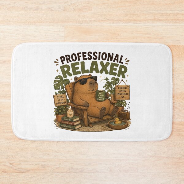 Item preview, Professional Relaxer Capybara with Coffee Funny Chill Mode Animal Design designed and sold by RJACreative.