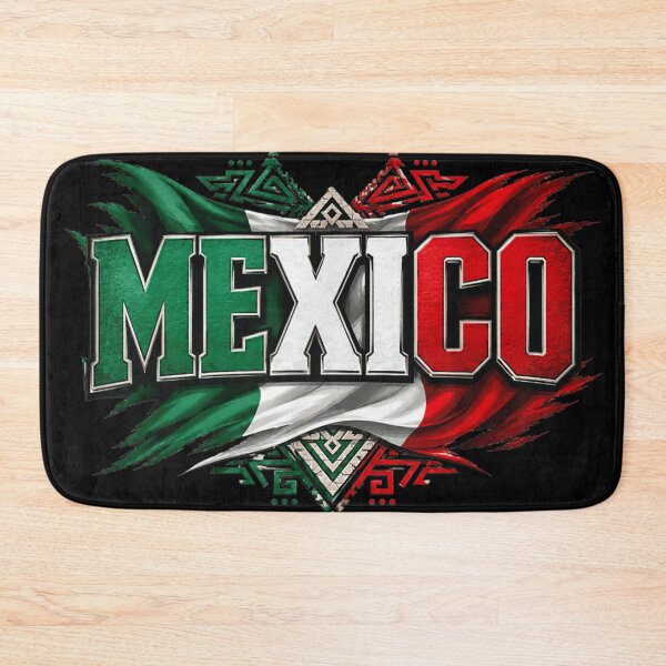 Item preview, Proud Mexico Flag Aztec Tribal Pattern Heritage Independence Day Graphic Art designed and sold by ObukiLantara.