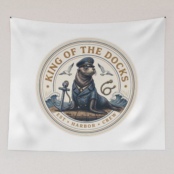 Item preview, Sea Lions - King of the Docks – Nautical Sea Lion Harbor Crew designed and sold by ArcticFoxStudio.