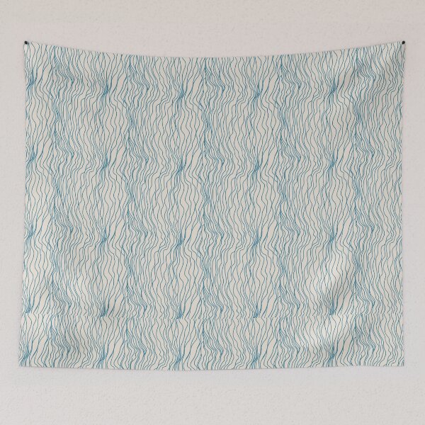 Item preview, Teal Wavy Lines Abstract Pattern Ocean Current Minimalist Art designed and sold by Zaya_art.