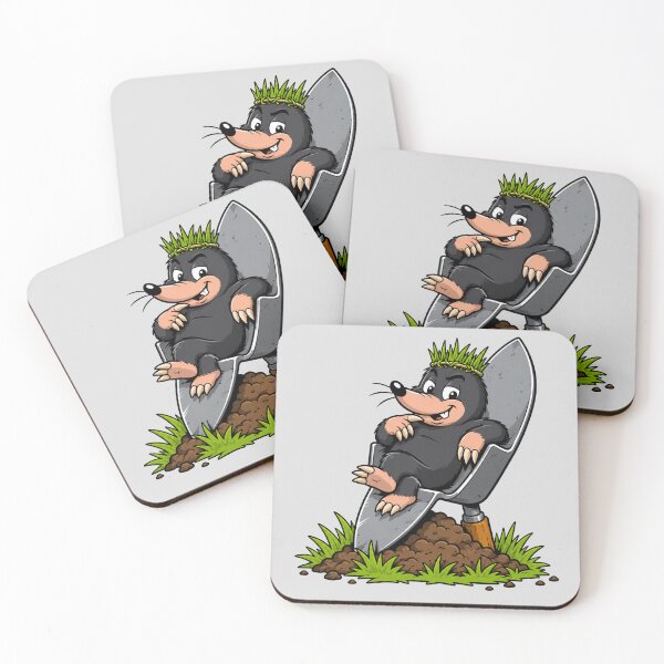 Item preview, Cute Mole on Garden Trowel Cartoon designed and sold by HumanMess.