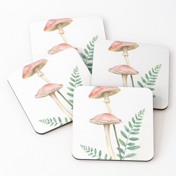 Item preview, Watercolor Botanical Red Mushrooms Fine Art Print designed and sold by Vida e Arte.