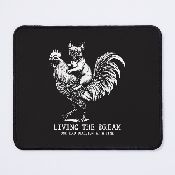 Item preview, Funny French Bulldog Riding Rooster One Bad Decision At A Time Vintage designed and sold by kiralynstration.