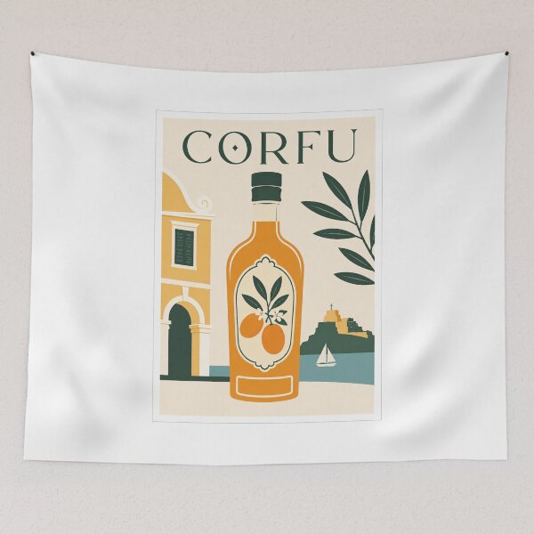 Item preview, Corfu Kumquat Mediterranean Travel Poster designed and sold by Beyond Destinations.