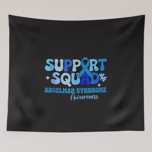 Item preview, Support Squad Angelman Syndrome Awareness Blue Ribbon Retro Design designed and sold by kiralynstration.