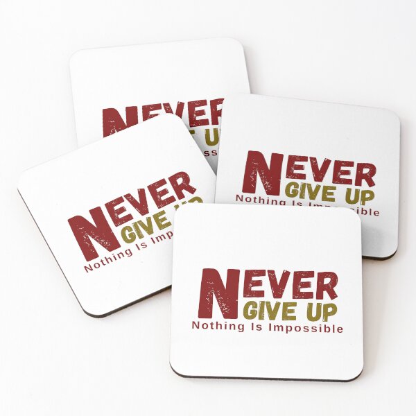 Item preview, Never Give Up – Nothing Is Impossible Motivational Typography T-Shirt designed and sold by PRINCIDEALS.