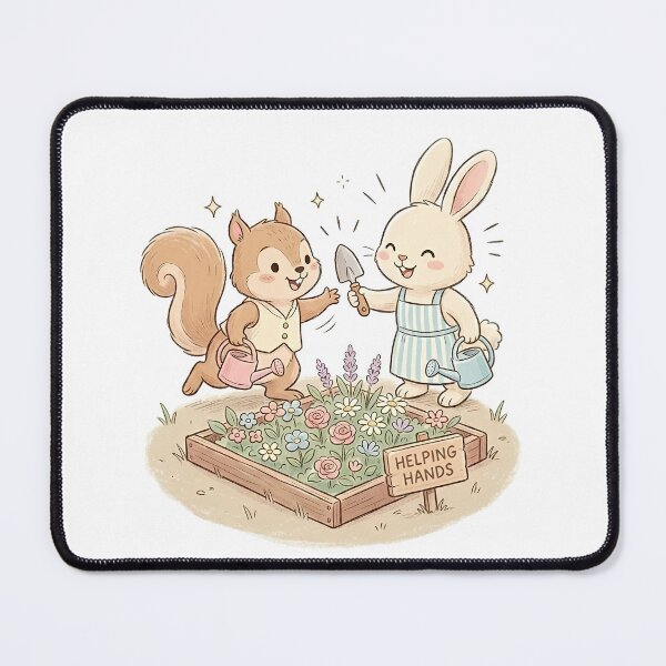 Item preview, Helping Hands Gardening - Cute Rabbit and Squirrel Friends designed and sold by TaiwanMemory.