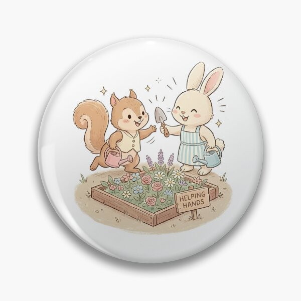 Item preview, Helping Hands Gardening - Cute Rabbit and Squirrel Friends designed and sold by TaiwanMemory.