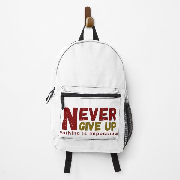 Item preview, Never Give Up – Nothing Is Impossible Motivational Typography T-Shirt designed and sold by PRINCIDEALS.