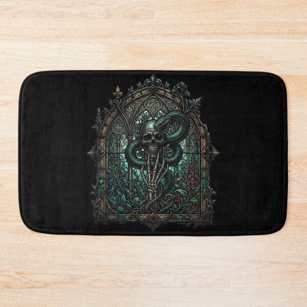 Item preview, Gothic Skull and Snake Stained Glass designed and sold by David Mateo ArtWorks.