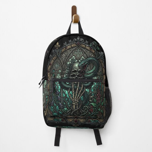 Item preview, Gothic Skull and Snake Stained Glass designed and sold by David Mateo ArtWorks.