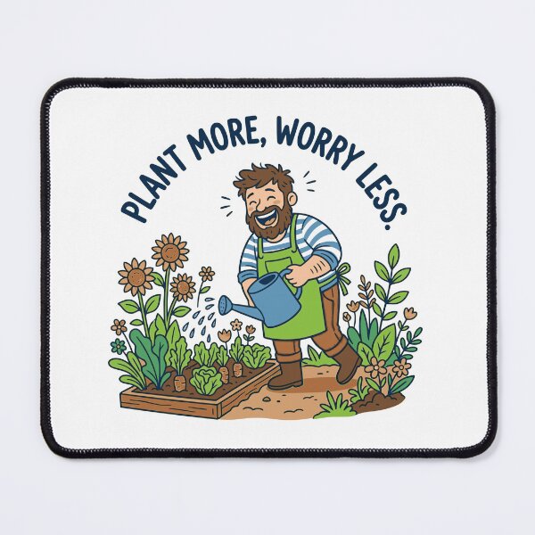 Item preview, Plant More Worry Less - Happy Gardener Vegetable Garden Illustration designed and sold by Sekla-Studio.