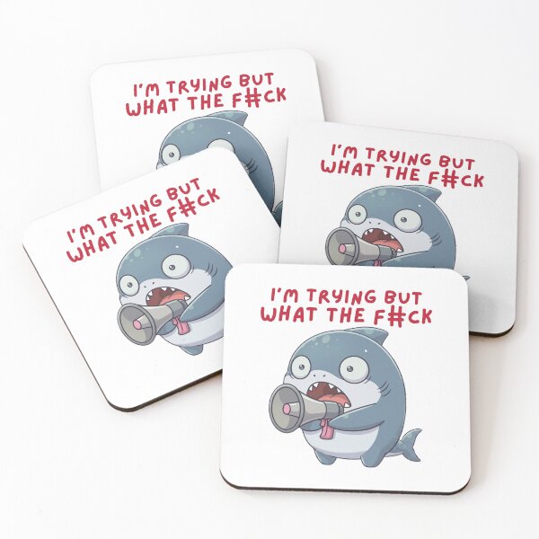 Item preview, Funny Overwhelmed Shark Kawaii Cartoon Design designed and sold by Nature's Chibis.