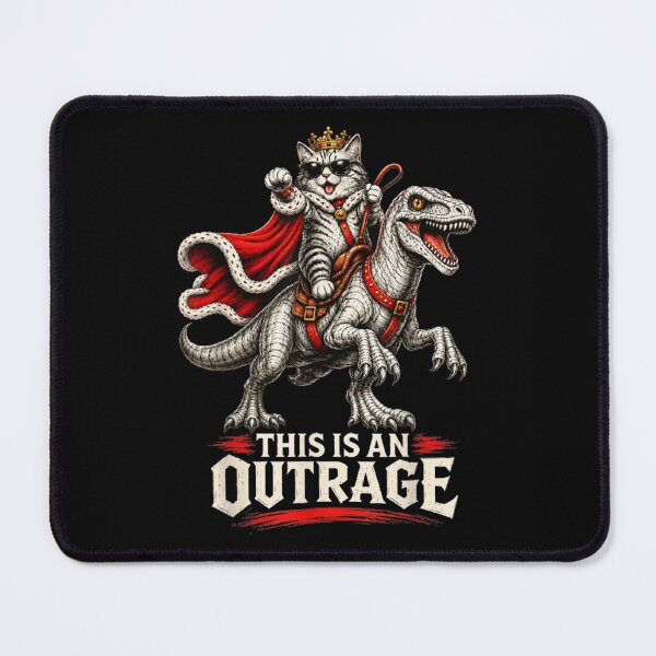 Item preview, Royal King Cat Riding Dinosaur Raptor Funny Outrage Sunglasses Red Cape Gift designed and sold by PhocoNibict.