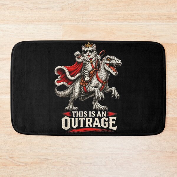 Item preview, Royal King Cat Riding Dinosaur Raptor Funny Outrage Sunglasses Red Cape Gift designed and sold by PhocoNibict.