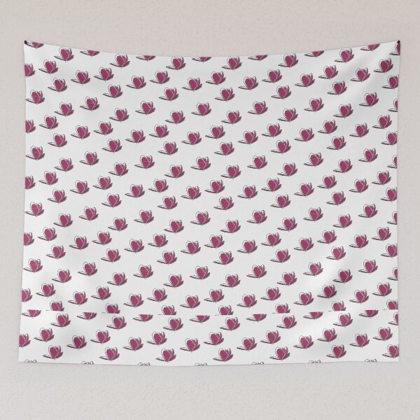 Item preview, Pink Magnolia Floral Pattern Botanical Line Art Spring Flower Print designed and sold by Zaya_art.