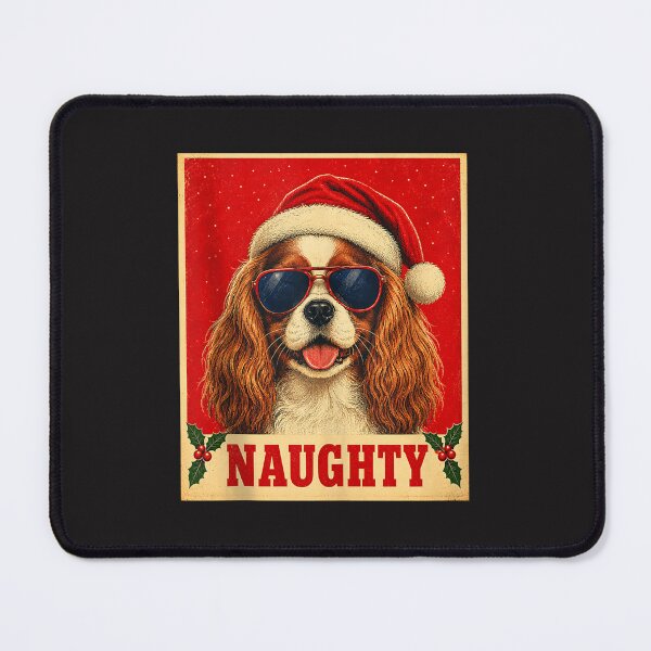 Item preview, Funny Cavalier King Charles Spaniel Christmas Naughty Dog Retro Design designed and sold by kiralynstration.