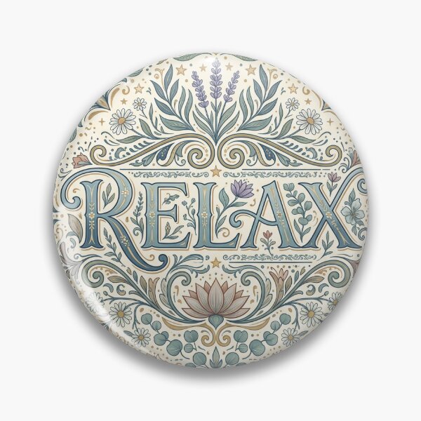 Item preview, Ornate RELAX Typography Art - Vintage Floral Mandala Design with Lotus & Botanical Patterns designed and sold by ART BOND.