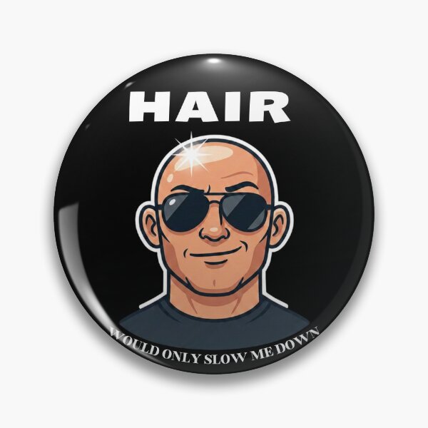 Item preview, Hair Would Only Slow Me Down – Funny Bald Dad Joke Vintage Black & White Design designed and sold by Magda-Creates.