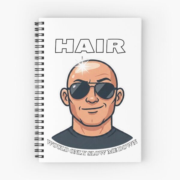 Item preview, Hair Would Only Slow Me Down – Funny Bald Dad Joke Vintage Black & White Design designed and sold by Magda-Creates.
