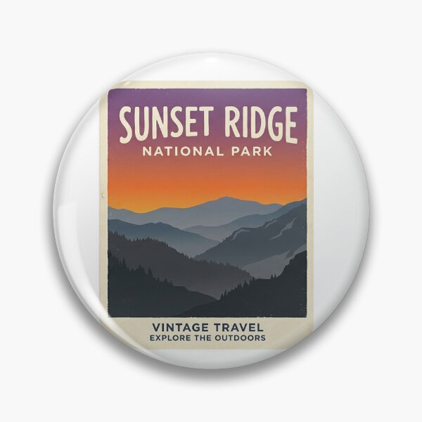 Item preview, Smoky Mountains Sunset Ridge Retro 1960s Travel Poster Design Memories designed and sold by Yellowriversss.