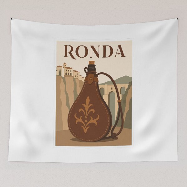 Item preview, Ronda Spanish Wineskin Travel Poster designed and sold by Beyond Destinations.