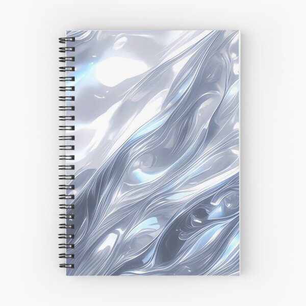 Item preview, Liquid Chrome Waves - Futuristic Silver Metal Abstract Art designed and sold by LYAN-STORE.
