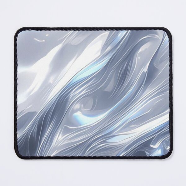 Item preview, Liquid Chrome Waves - Futuristic Silver Metal Abstract Art designed and sold by LYAN-STORE.