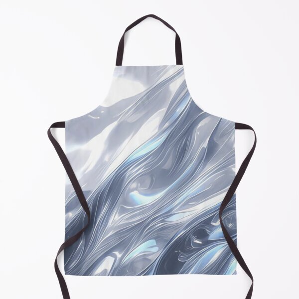 Item preview, Liquid Chrome Waves - Futuristic Silver Metal Abstract Art designed and sold by LYAN-STORE.