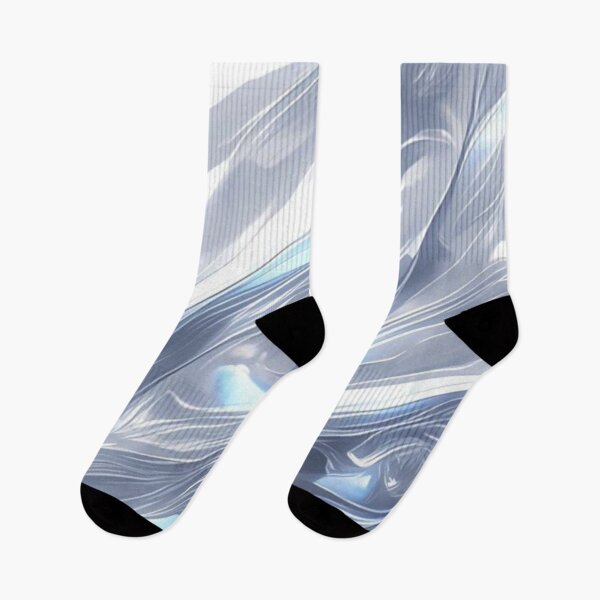 Item preview, Liquid Chrome Waves - Futuristic Silver Metal Abstract Art designed and sold by LYAN-STORE.