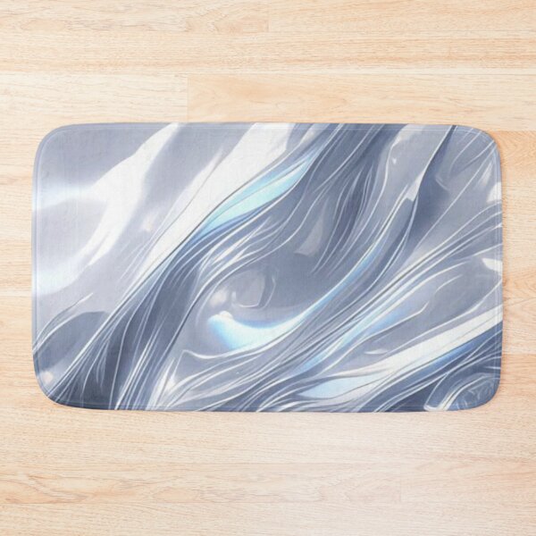 Item preview, Liquid Chrome Waves - Futuristic Silver Metal Abstract Art designed and sold by LYAN-STORE.