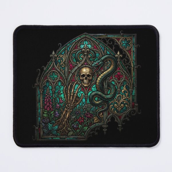 Item preview, Golden Gothic Arch with Skull and Serpent designed and sold by David Mateo ArtWorks.