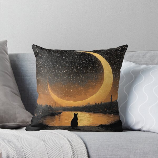 Item preview, Black Cat Guardian of the Night – Twilight Mystery designed and sold by Erika Kaisersot.