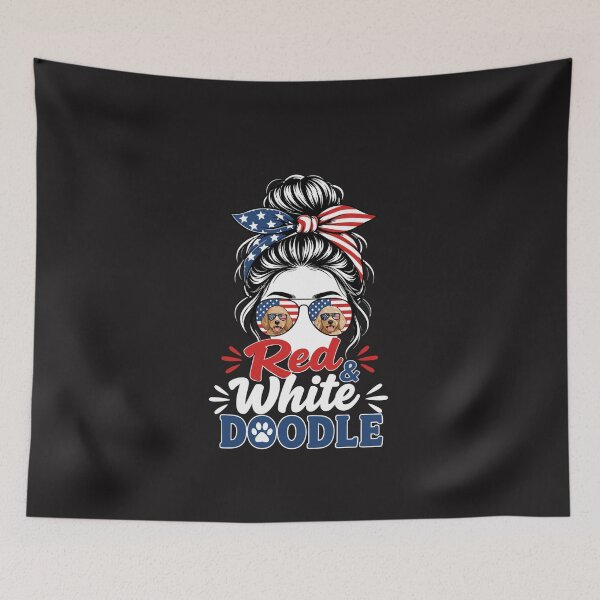 Item preview, Red White Doodle Goldendoodle Mom Patriotic Dog Lover 4th of July designed and sold by kiralynstration.