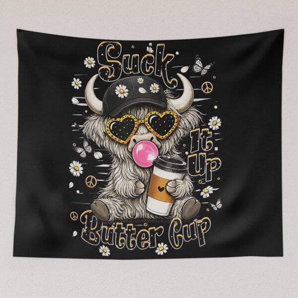 Item preview, Suck It Up Buttercup Funny Highland Cow Coffee Iced Latte Peace Shirt designed and sold by PhocoNibict.