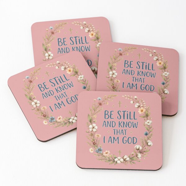 Item preview, Be Still and Know – Elegant Floral Scripture Art designed and sold by TheDailyCross1.