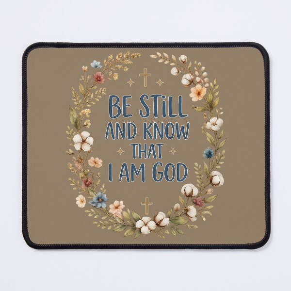 Item preview, Be Still and Know – Elegant Floral Scripture Art designed and sold by TheDailyCross1.