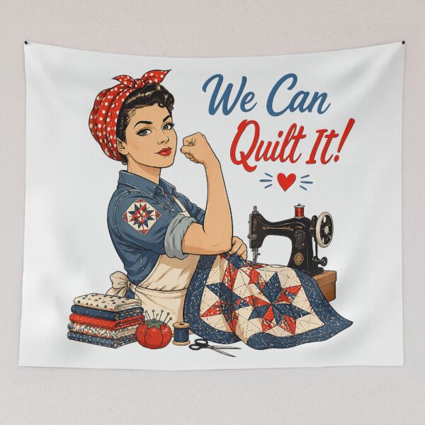 Item preview, We Can Quilt It Vintage Rosie Riveter Sewing Machine Quilting Hobby designed and sold by PhocoNibict.