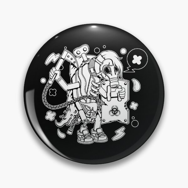 Item preview, Post Apocalyptic Cartoon Character Wearing Gasmask designed and sold by Lexkon Liu's art.