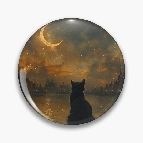 Artikelvorschau, Katzenwächter der Nacht – Golden Horizon entworfen und verkauft von Erika Kaisersot.